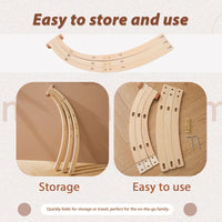 Wooden Baby Gym Frame with Sensory Rattle Toys – Foldable Play Set