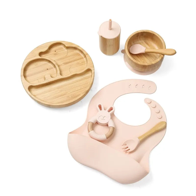 Bamboo Baby Tableware Set – BPA-Free, Non-Slip Feeding Dishes
