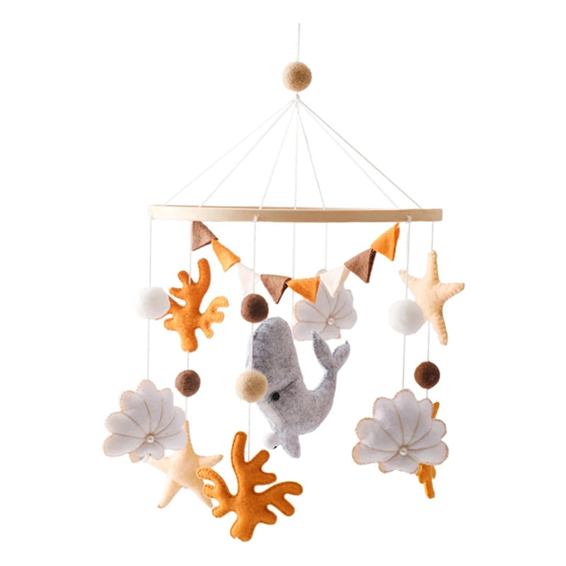 Wooden Baby Mobile – Bear, Moon & Stars Crib Toy | Soft Felt