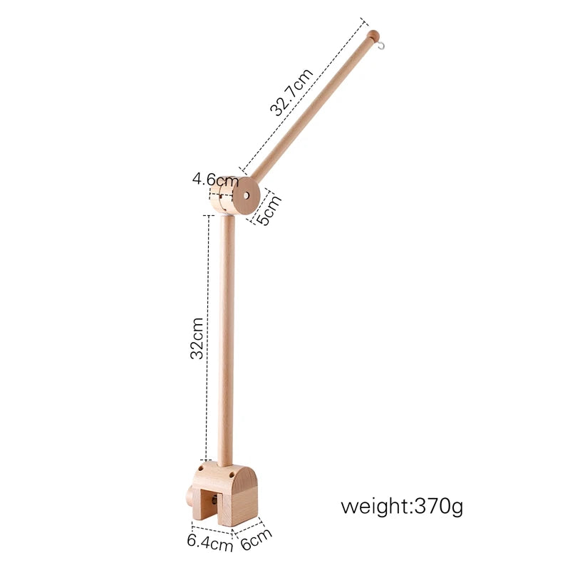 Baby Wooden Crib Mobile – Musical Bed Bell Rattle Toy Gift