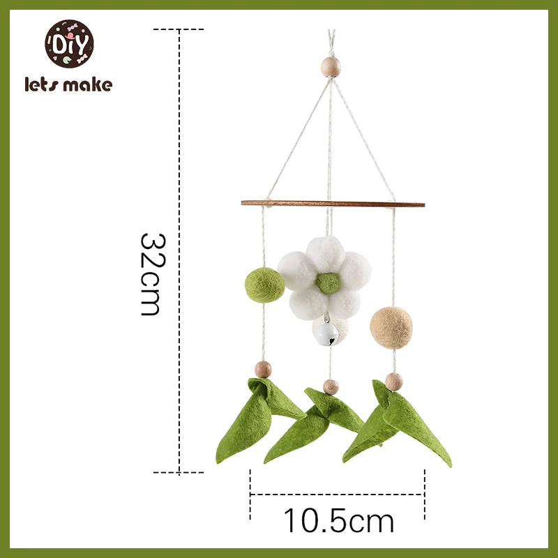 Wooden Baby Mobile – Bear, Moon & Stars Crib Toy | Soft Felt