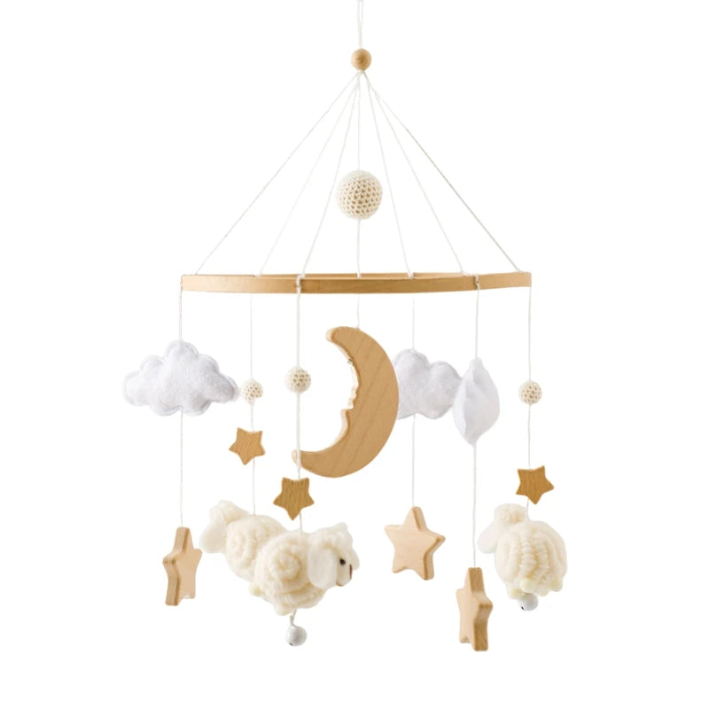 Baby Wooden Crib Mobile – Musical Bed Bell Rattle Toy Gift