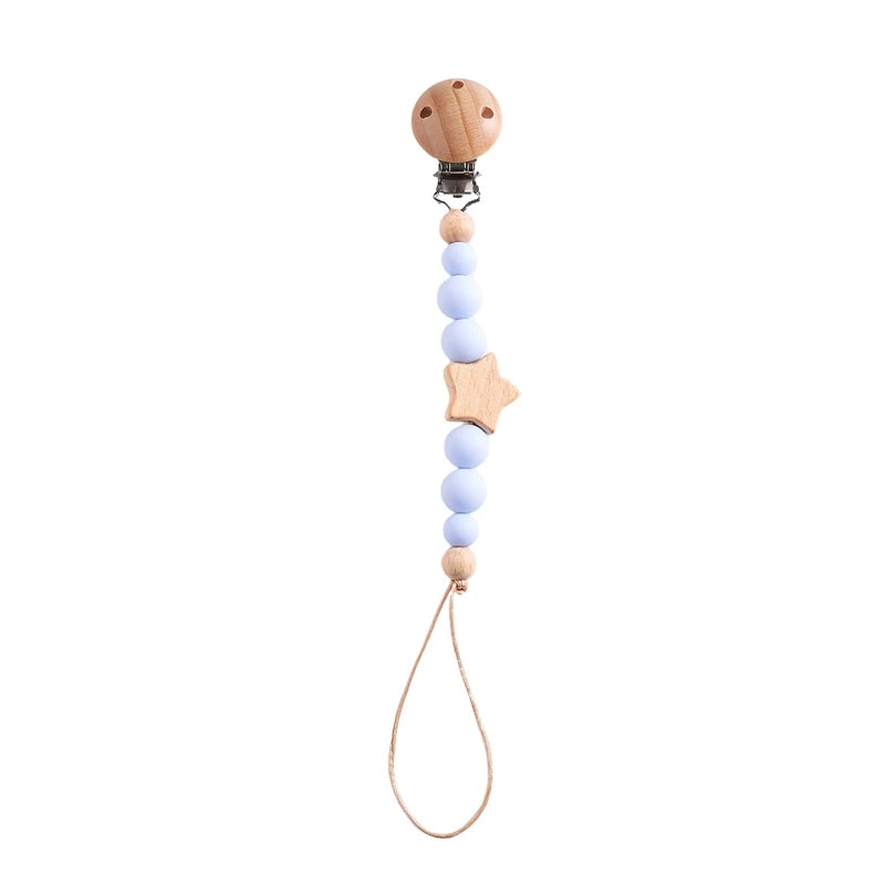 Wooden Personalized Baby Pacifier Clip – BPA Free, Teething Gift