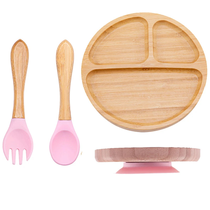 Bamboo Baby Feeding Set - Plates, Fork & Spoon | BPA Free
