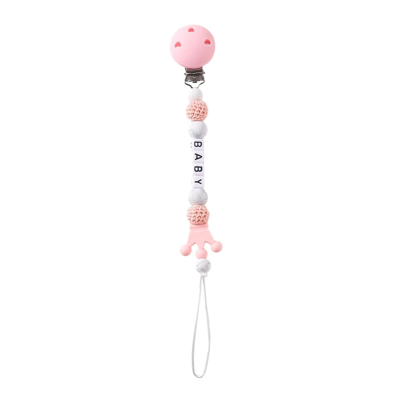 Wooden Personalized Baby Pacifier Clip – BPA Free, Teething Gift