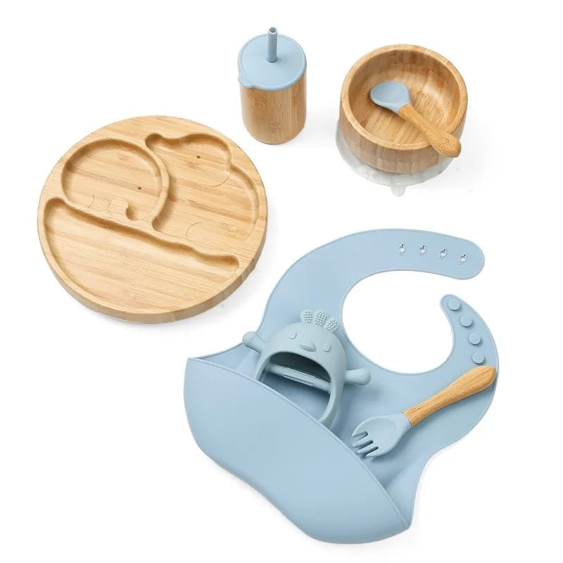 Bamboo Baby Tableware Set – BPA-Free, Non-Slip Feeding Dishes