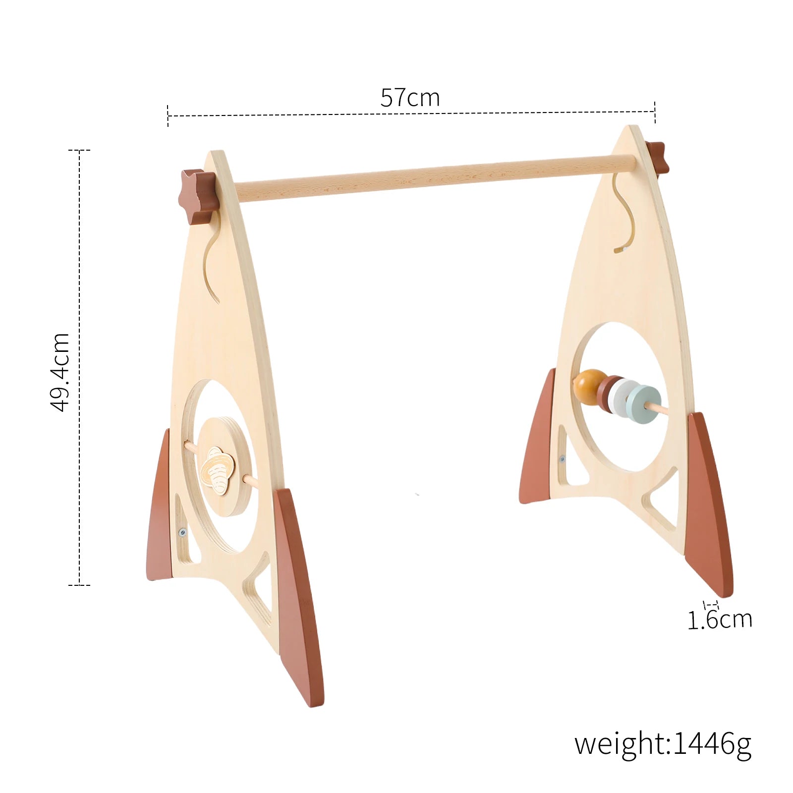 Baby Wooden Play Gym with Rattle Toys – Montessori Sensory Set
