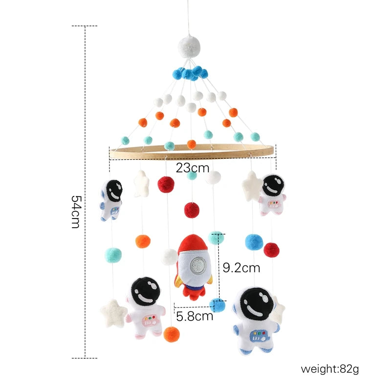 Baby Crib Mobile with Wooden Rabbit | Musical Bed Bell Toy
