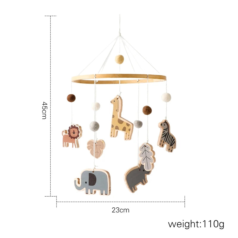 Baby Crib Mobile with Wooden Rabbit | Musical Bed Bell Toy