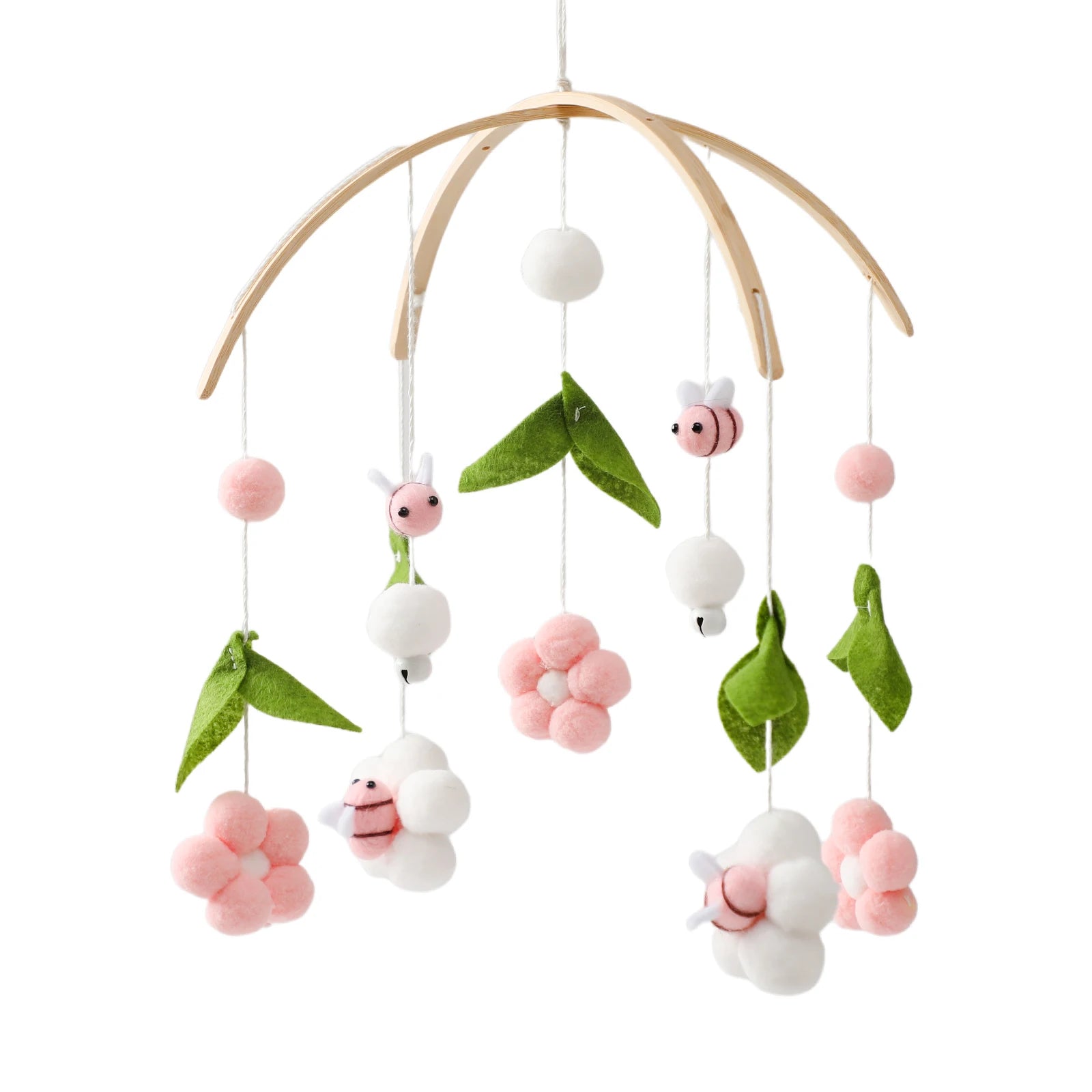 Wooden Baby Crib Mobile Bell – Boho Musical Rattles for Newborns