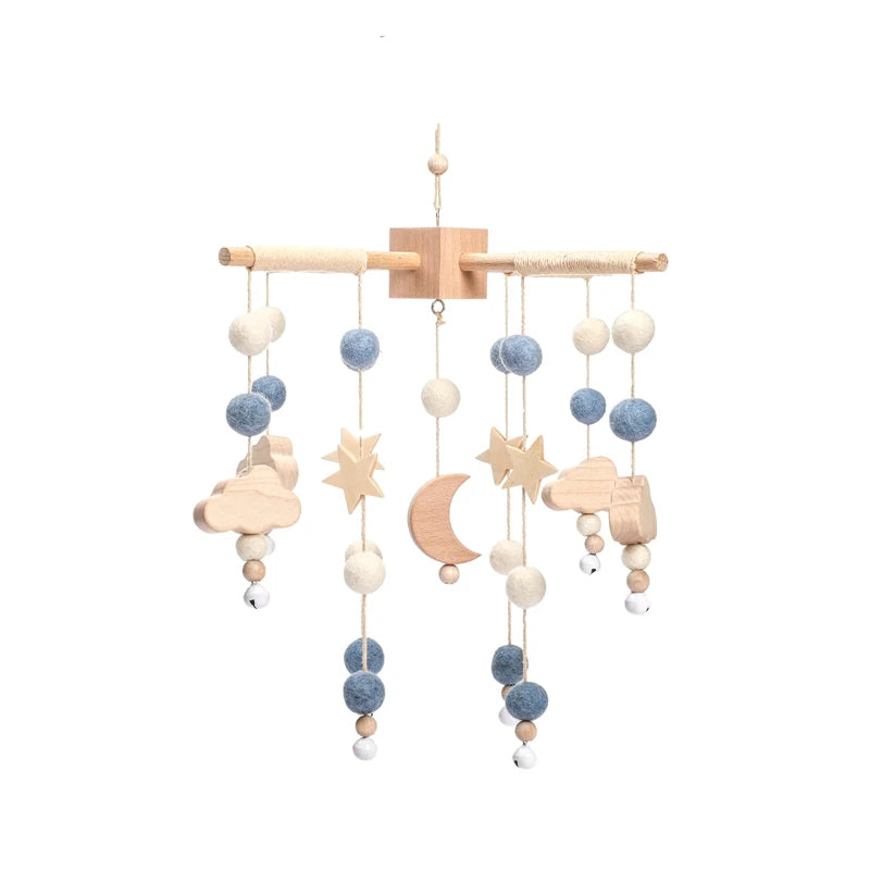Baby Wooden Crib Mobile – Musical Bed Bell Rattle Toy Gift