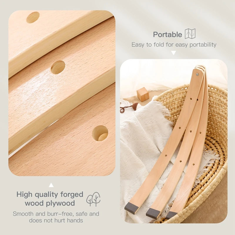 Baby Wooden Play Gym – Sensory Hanging Toys & Rattles