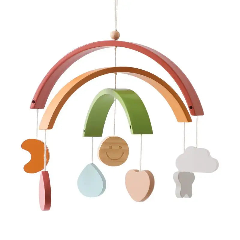 Wooden Baby Crib Mobile – Soft Felt Hot Air Balloon Bed Bell Toy