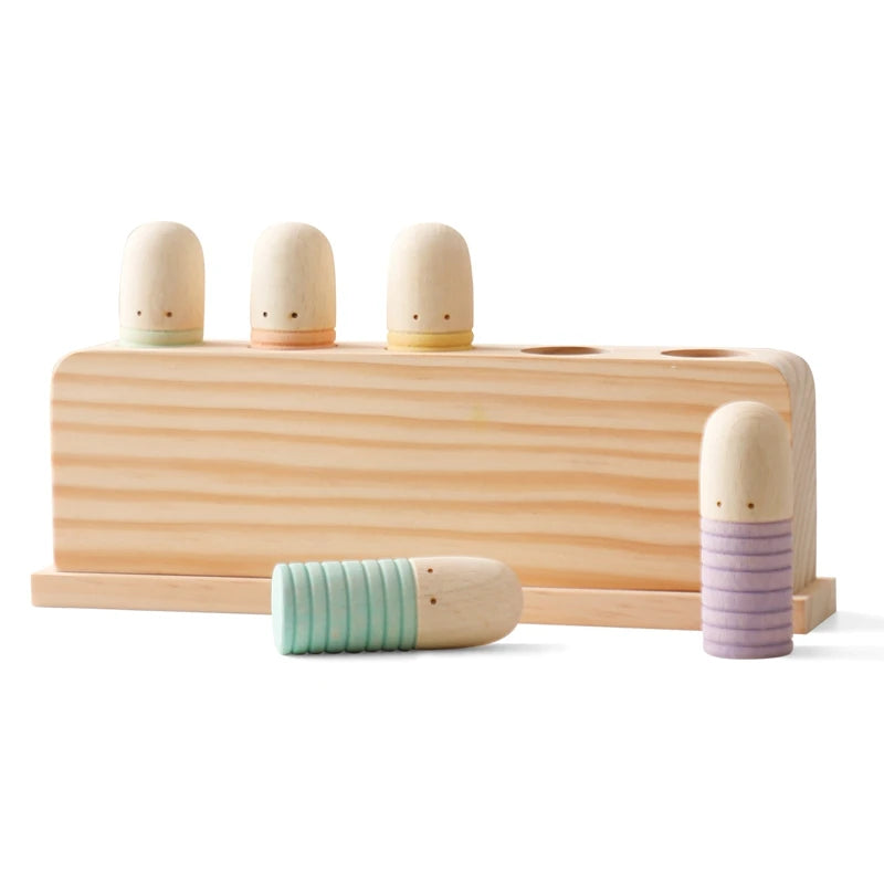 Montessori Wooden Castle Blocks – Pink House Baby Puzzle Toy
