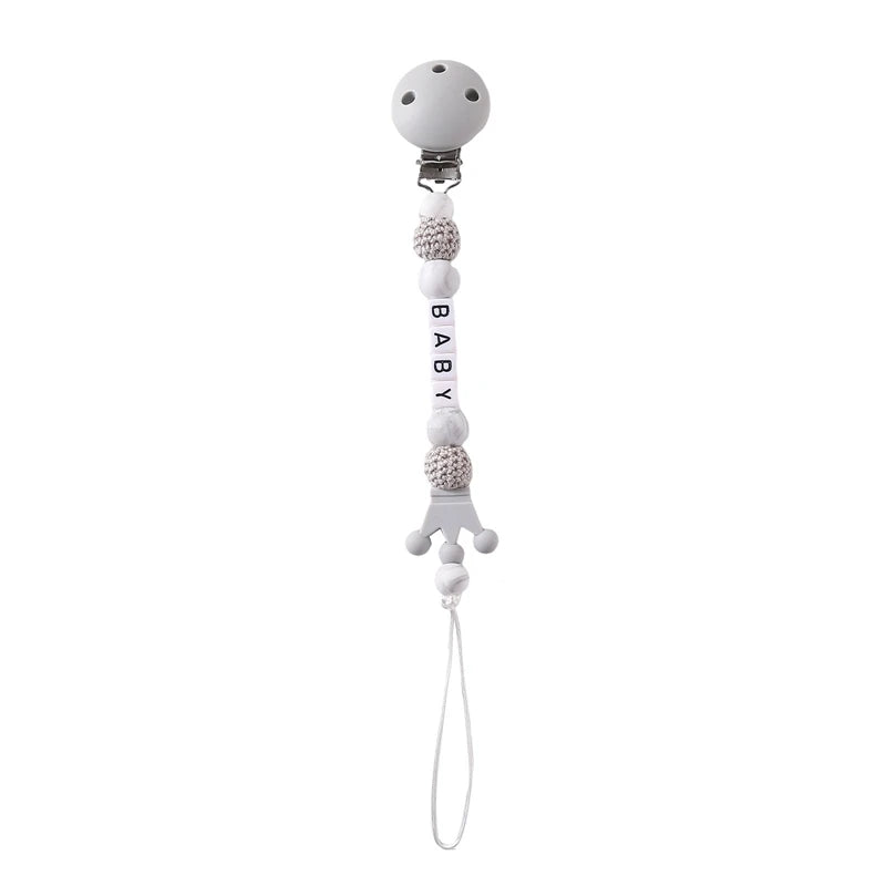 Wooden Personalized Baby Pacifier Clip – BPA Free, Teething Gift