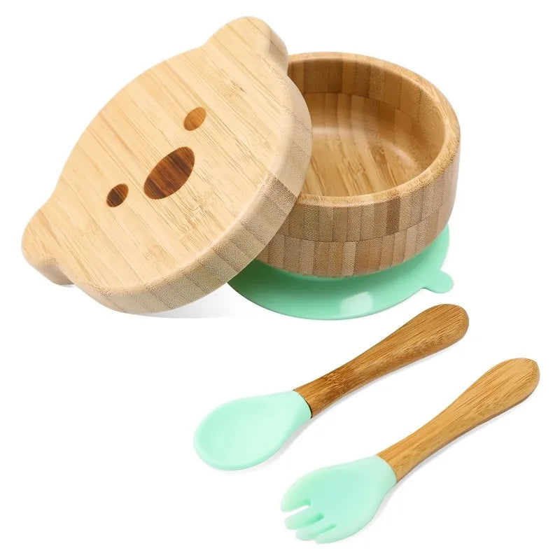 Bamboo Baby Tableware Set – BPA-Free, Non-Slip Feeding Dishes