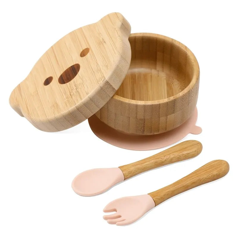 Bamboo Baby Tableware Set – BPA-Free, Non-Slip Feeding Dishes