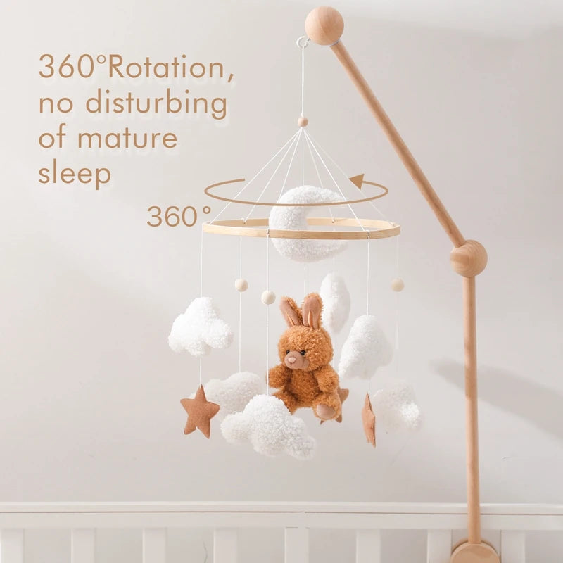 Baby Mobile Rattles: Velvet Toys for Cribs | Bear & Rabbit Dolls