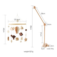 Baby Wooden Crib Mobile & Rattle Toy – Musical Bed Bell for Newborns