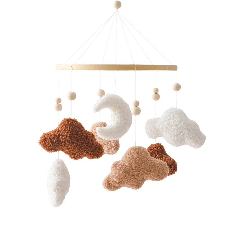 Wooden Baby Mobile – Bear, Moon & Stars Crib Toy | Soft Felt