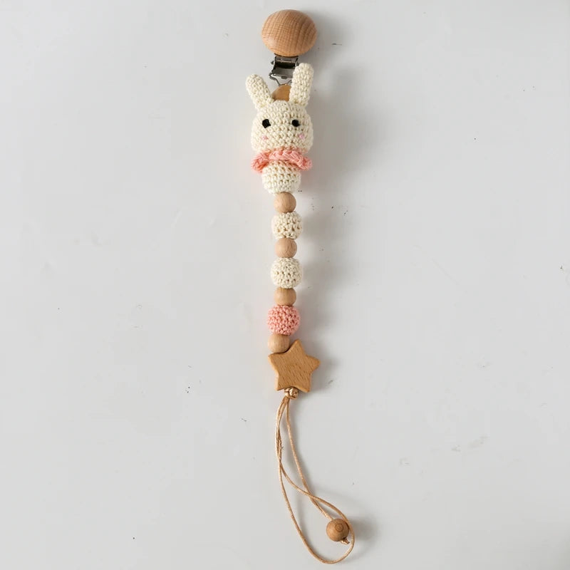 Baby Wood Crochet Stroller Toy – Elephant Crib Rattle Mobile