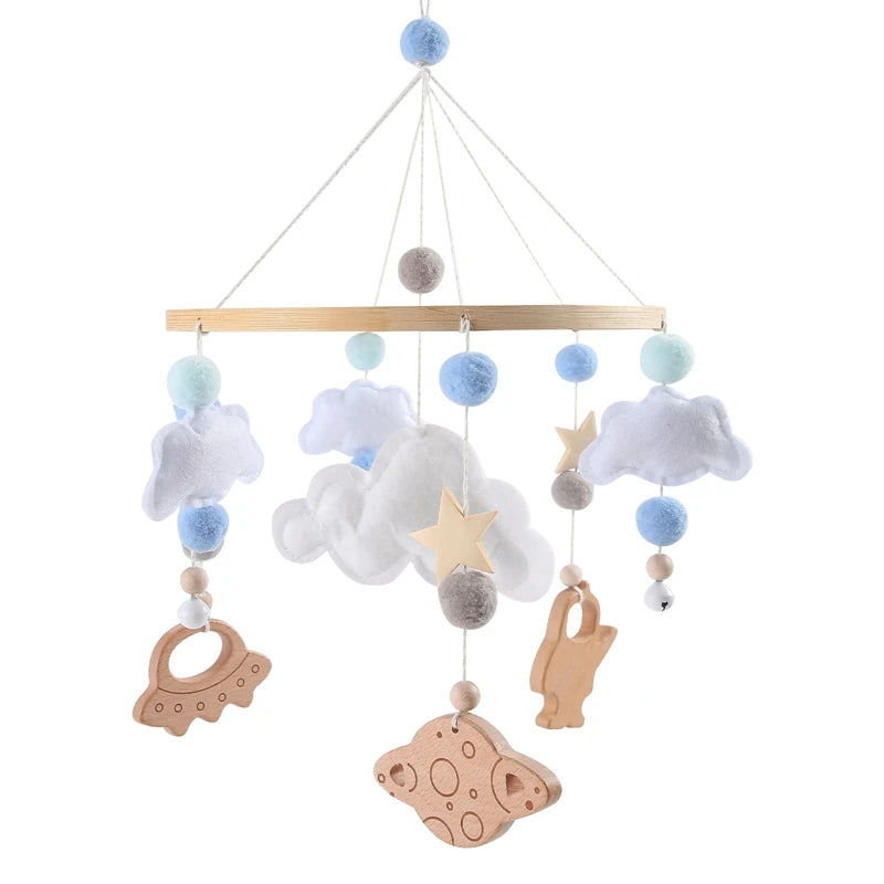 Wooden Baby Crib Mobile Bell – Boho Musical Rattles for Newborns