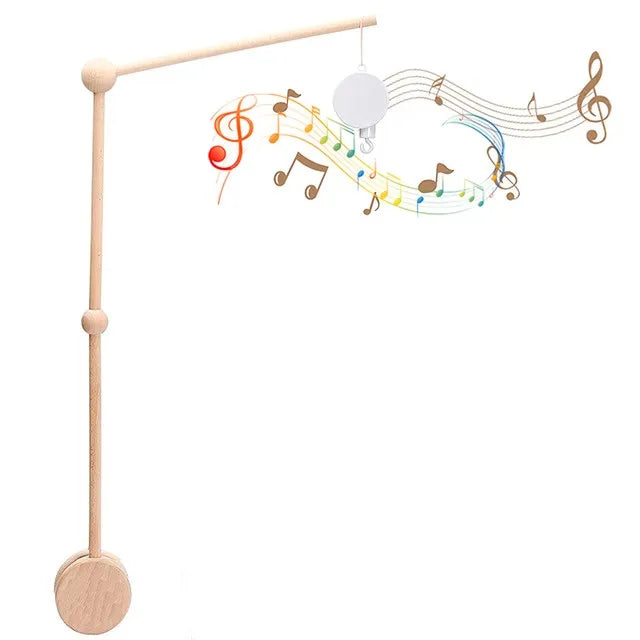 Baby Wooden Crib Mobile & Rattle Toy – Musical Bed Bell for Newborns
