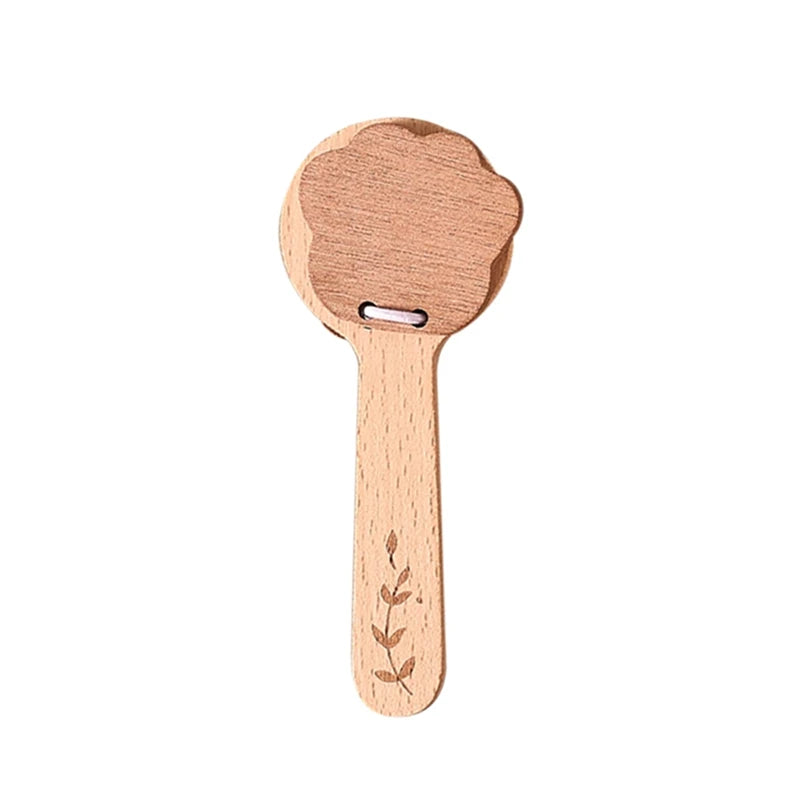 Wooden Montessori Bear Rattle – BPA Free Teething Toy for Babies