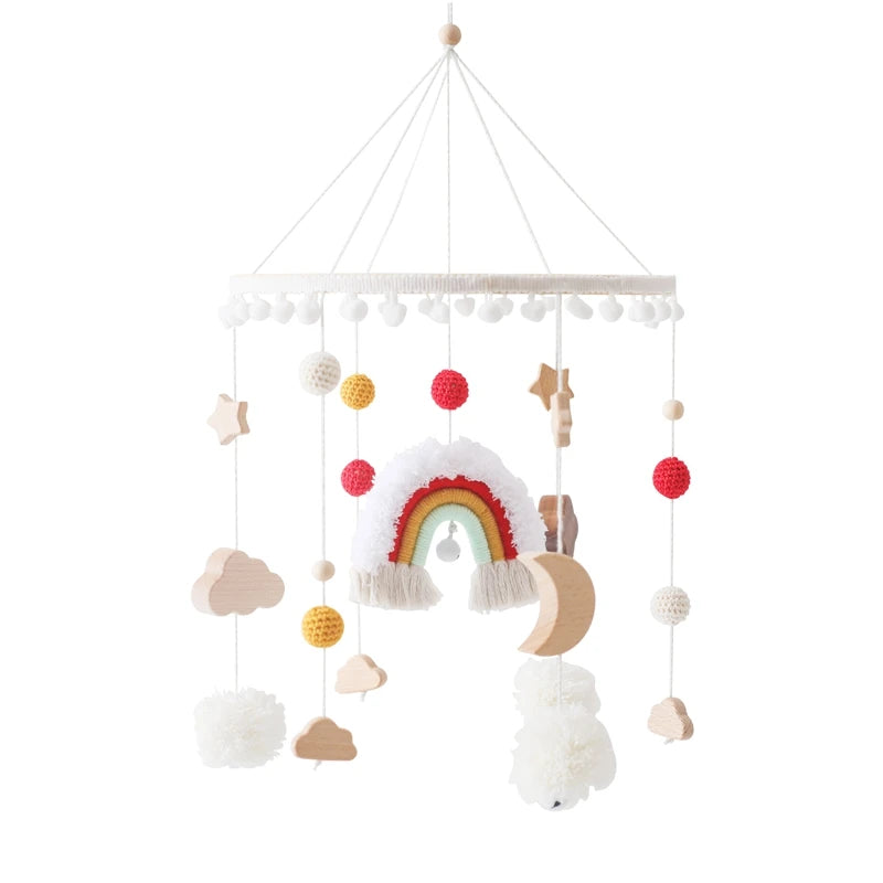 Baby Wooden Crib Mobile – Musical Bed Bell Rattle Toy Gift