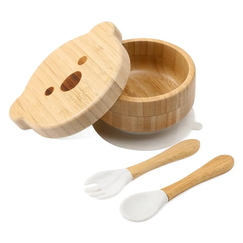 Bamboo Baby Tableware Set – BPA-Free, Non-Slip Feeding Dishes