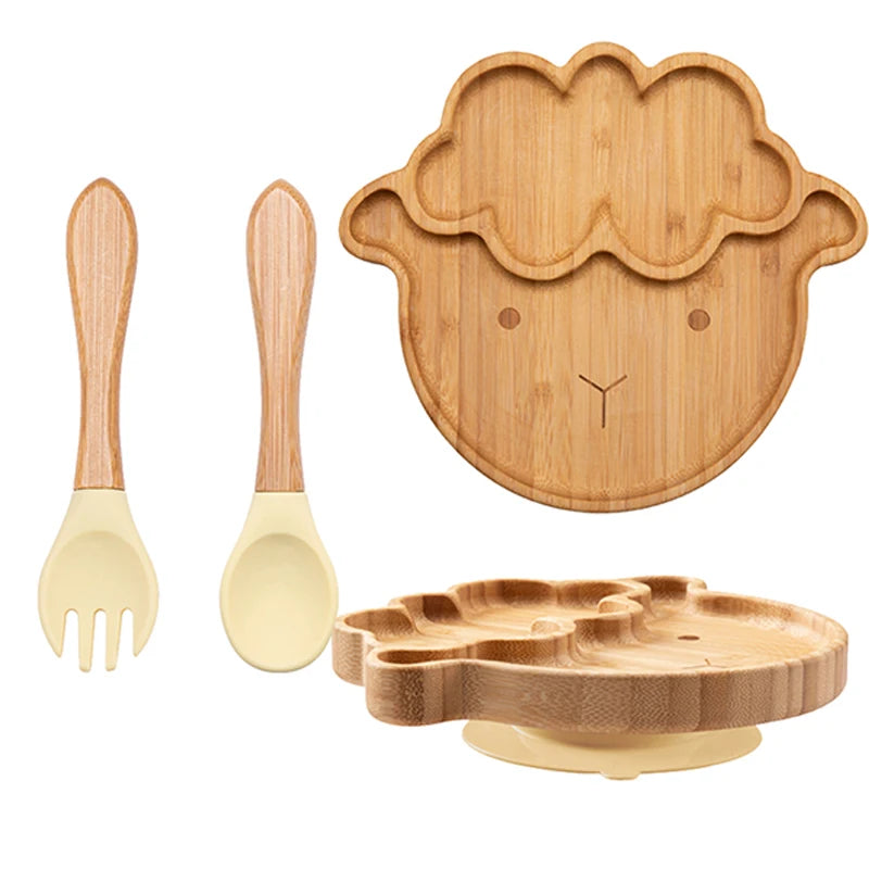 Bamboo Baby Feeding Set - Plates, Fork & Spoon | BPA Free