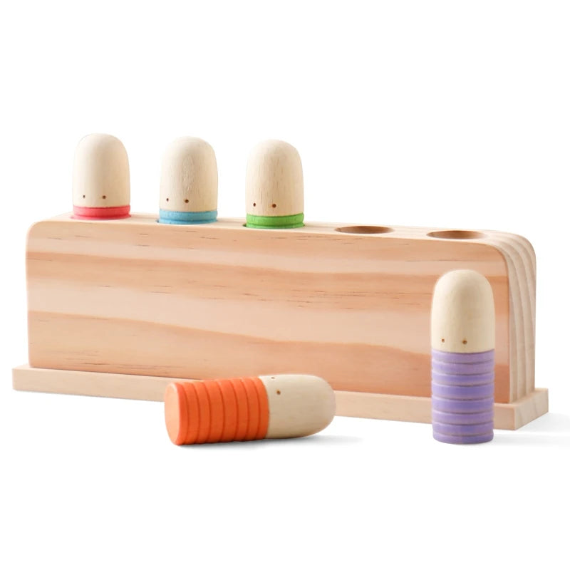 Montessori Wooden Castle Blocks – Pink House Baby Puzzle Toy