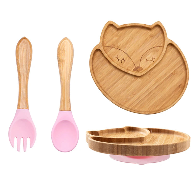 Bamboo Baby Feeding Set - Plates, Fork & Spoon | BPA Free