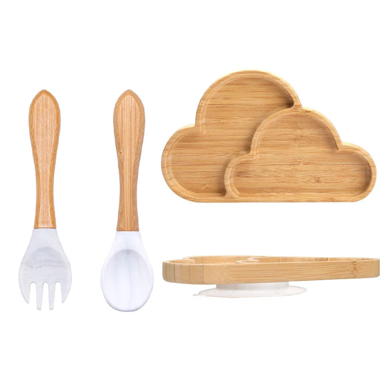 Bamboo Baby Feeding Set - Plates, Fork & Spoon | BPA Free