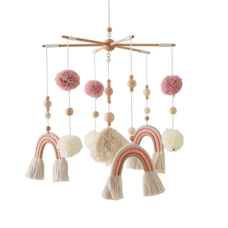 Baby Wooden Crib Mobile – Musical Bed Bell Rattle Toy Gift