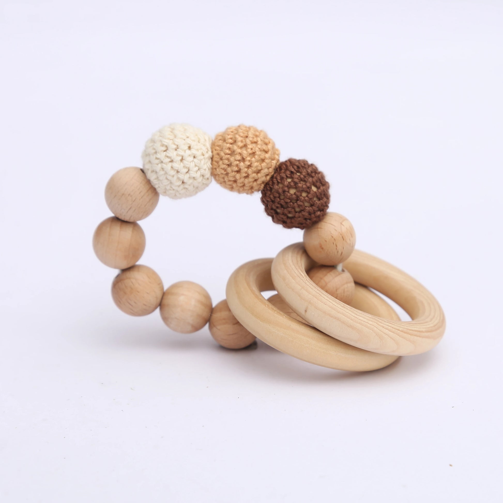 Maple Wooden Teether Rings 20PC – Safe DIY Baby Teething Toys