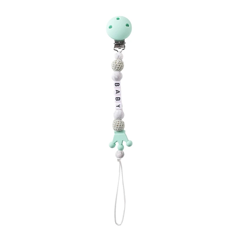 Wooden Personalized Baby Pacifier Clip – BPA Free, Teething Gift