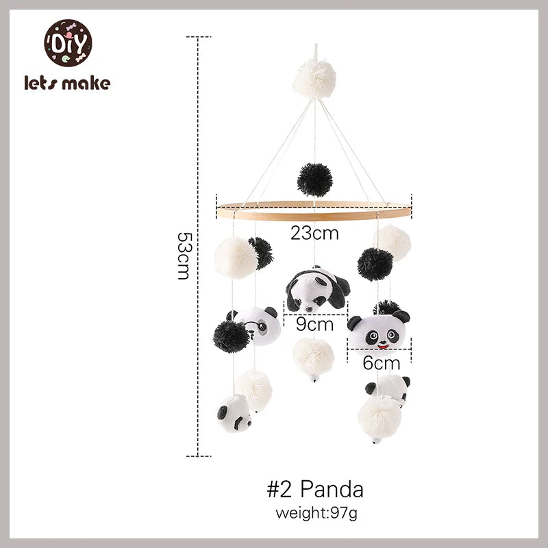 Wooden Baby Mobile – Bear, Moon & Stars Crib Toy | Soft Felt