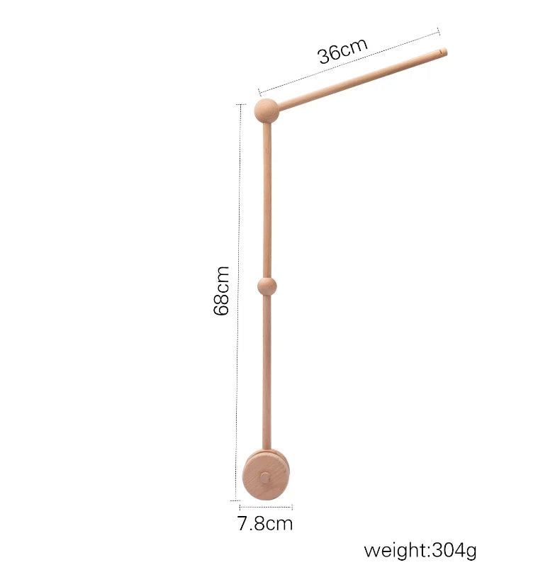 Baby Crib Mobile with Wooden Rabbit | Musical Bed Bell Toy