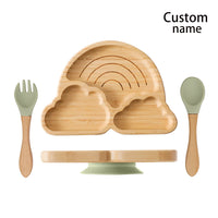 Custom Baby Feeding Set - Bamboo Bowl, Spoon & Fork