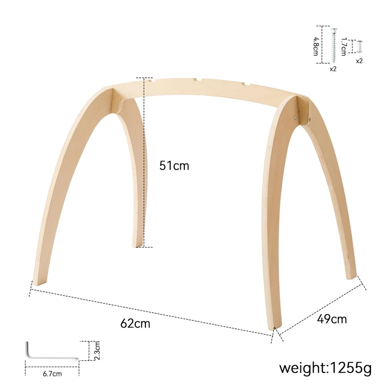 Montessori Wooden Baby Activity Gym – Foldable Rocket Frame Toy
