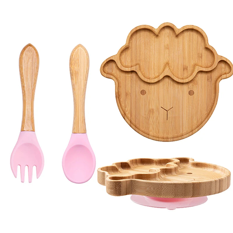 Bamboo Baby Feeding Set - Plates, Fork & Spoon | BPA Free