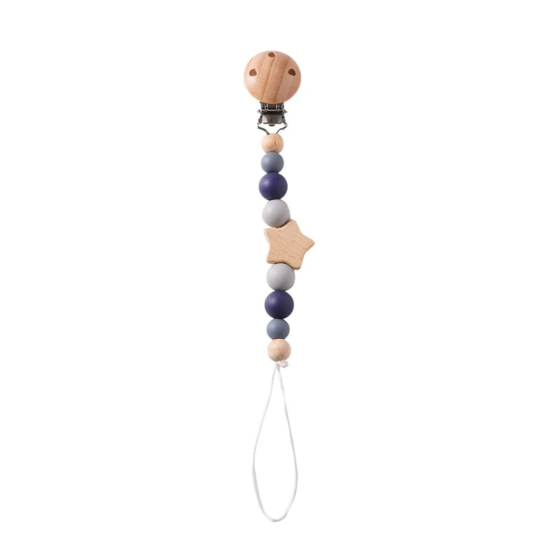 Wooden Personalized Baby Pacifier Clip – BPA Free, Teething Gift