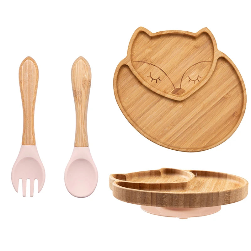 Bamboo Baby Feeding Set - Plates, Fork & Spoon | BPA Free