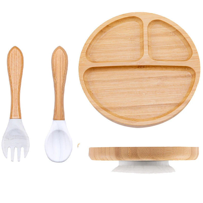 Bamboo Baby Feeding Set - Plates, Fork & Spoon | BPA Free