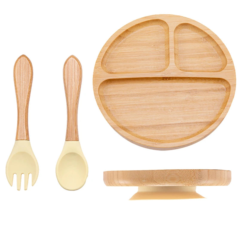 Bamboo Baby Feeding Set - Plates, Fork & Spoon | BPA Free