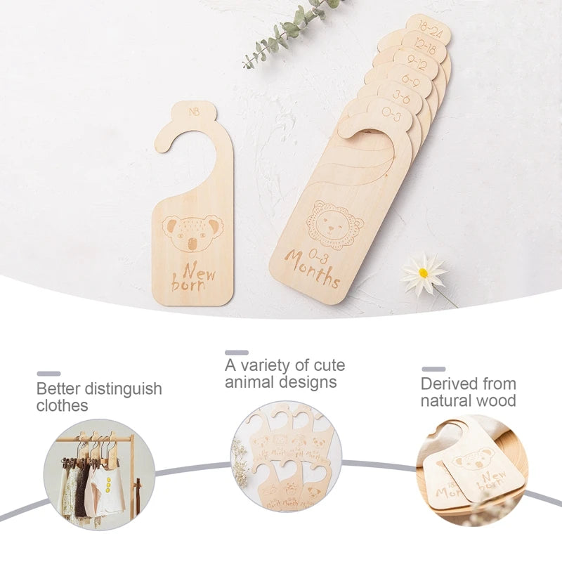 11-Piece Wooden Baby Closet Dividers - Milestone Organizers for Newborn Memories and Photos - Best in uk
