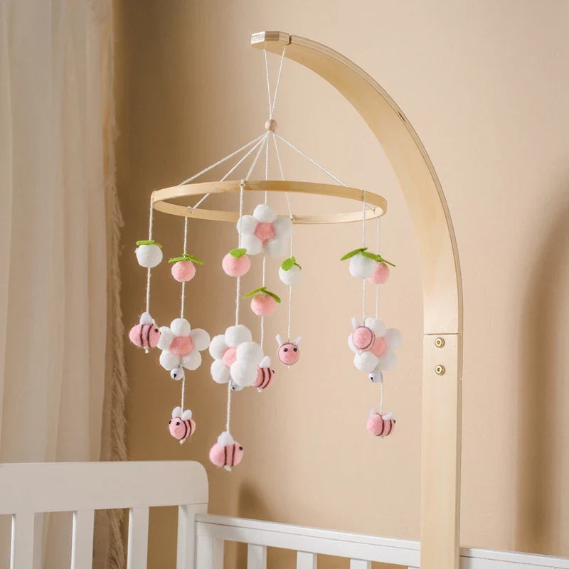 Baby Crib Mobile with Wooden Bee - Rattle Toy for Infants - Best in uk