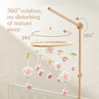 Baby Crib Mobile with Wooden Bee - Rattle Toy for Infants - Best in uk