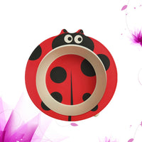 Children Bowl Baby Feeding Bamboo Fiber Healthy Plates Cartoon Shape Wear Resistant Safe Dining Infant - Best in uk